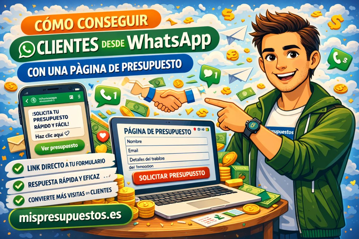 Cómo conseguir clientes desde WhatsApp con una página de presupuesto