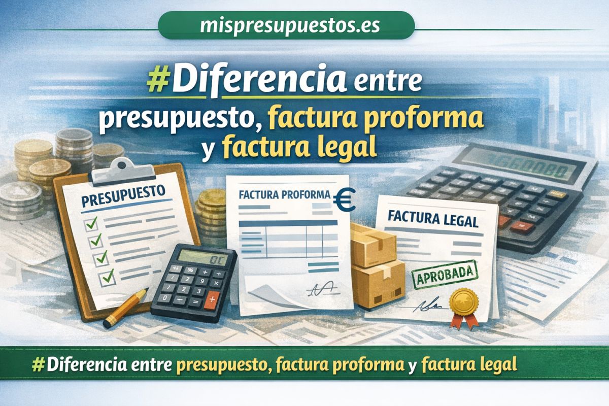 Diferencia entre presupuesto, factura proforma y factura legal